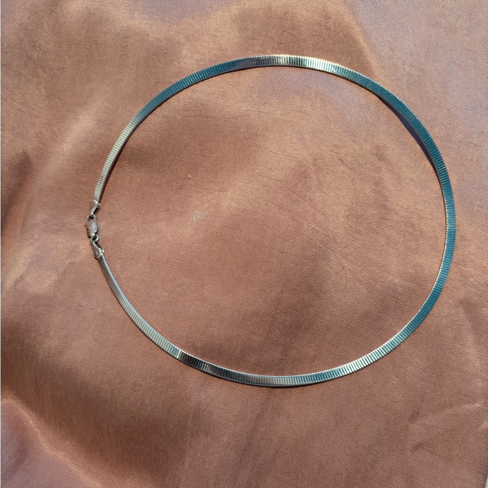 Sterling Silver Herringbone Collar Necklace